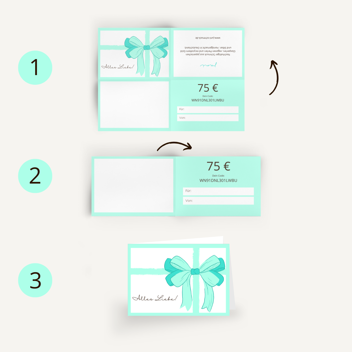 75 Euro Gutschein - Alles Liebe mit Schleife