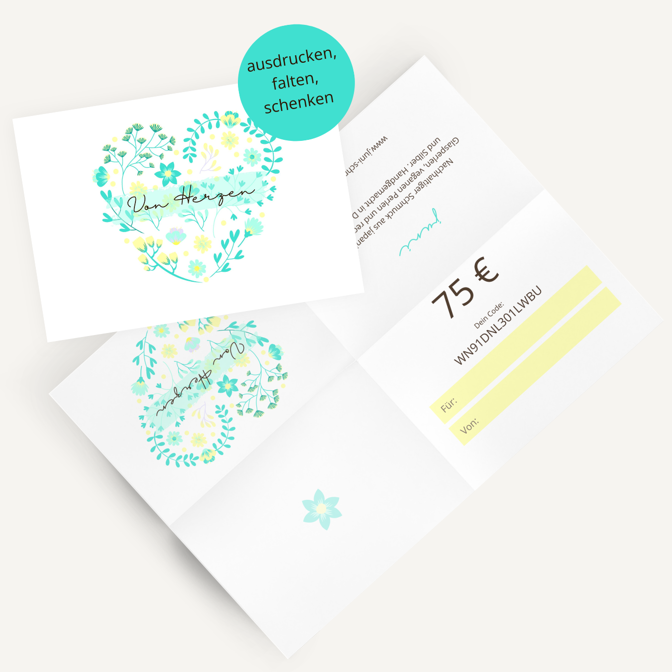 75 Euro Gutschein - von Herzen