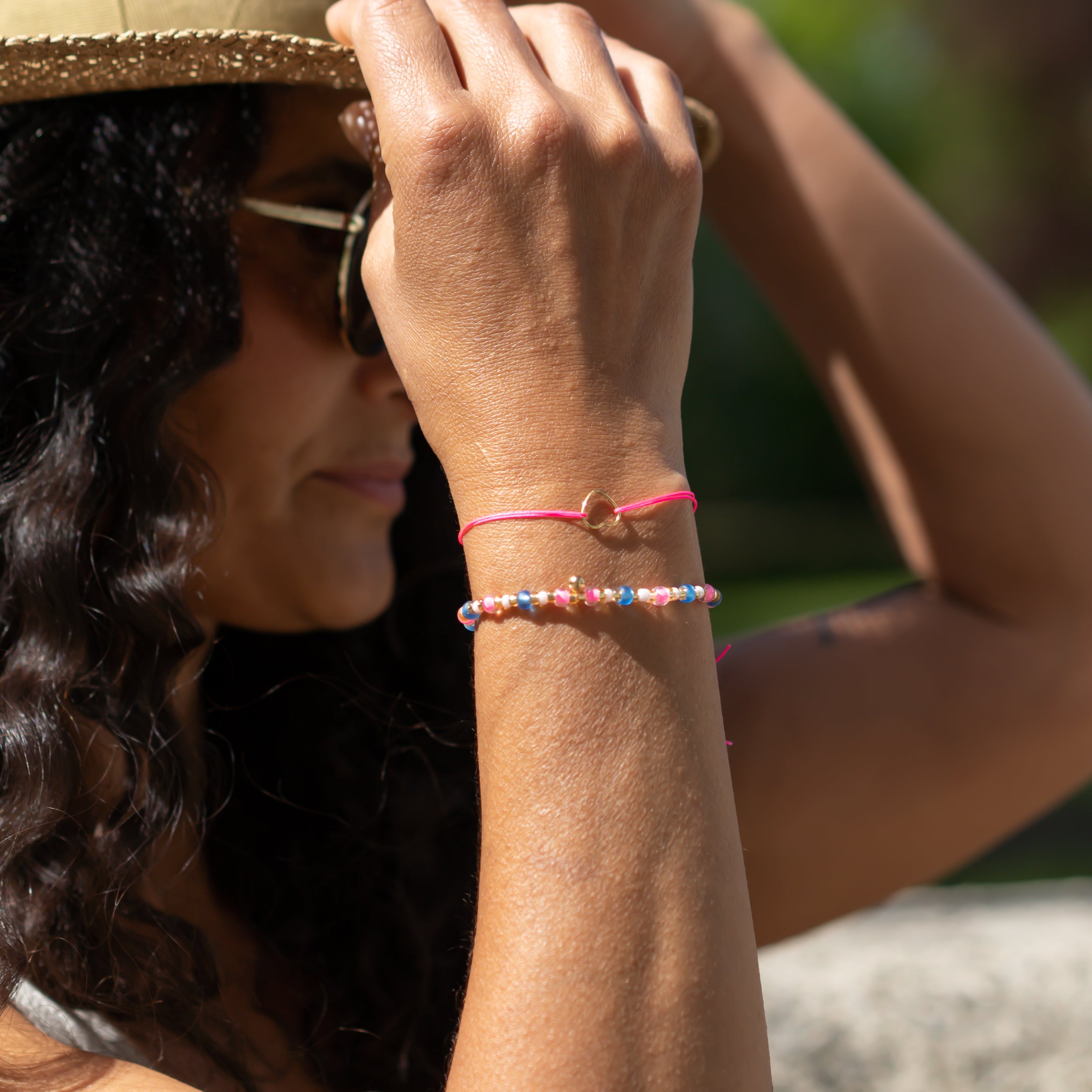 Sommer armbänder set in pink für damen