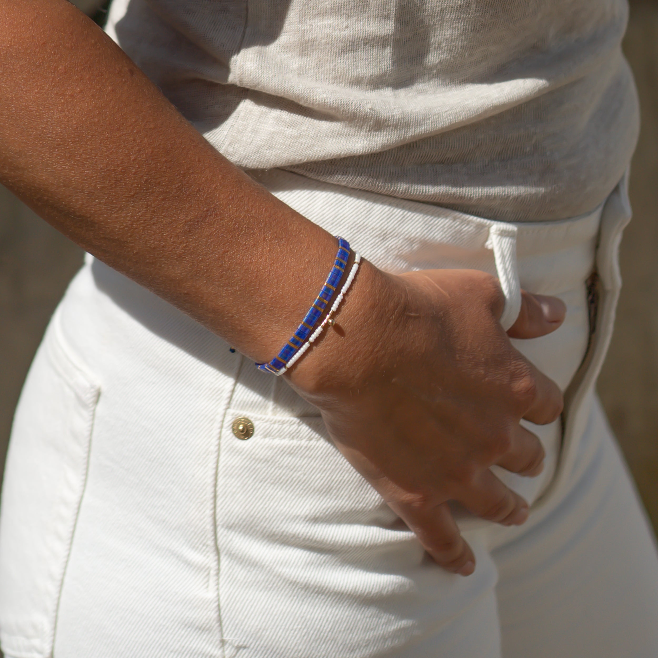 Armbänder set blau weiss
