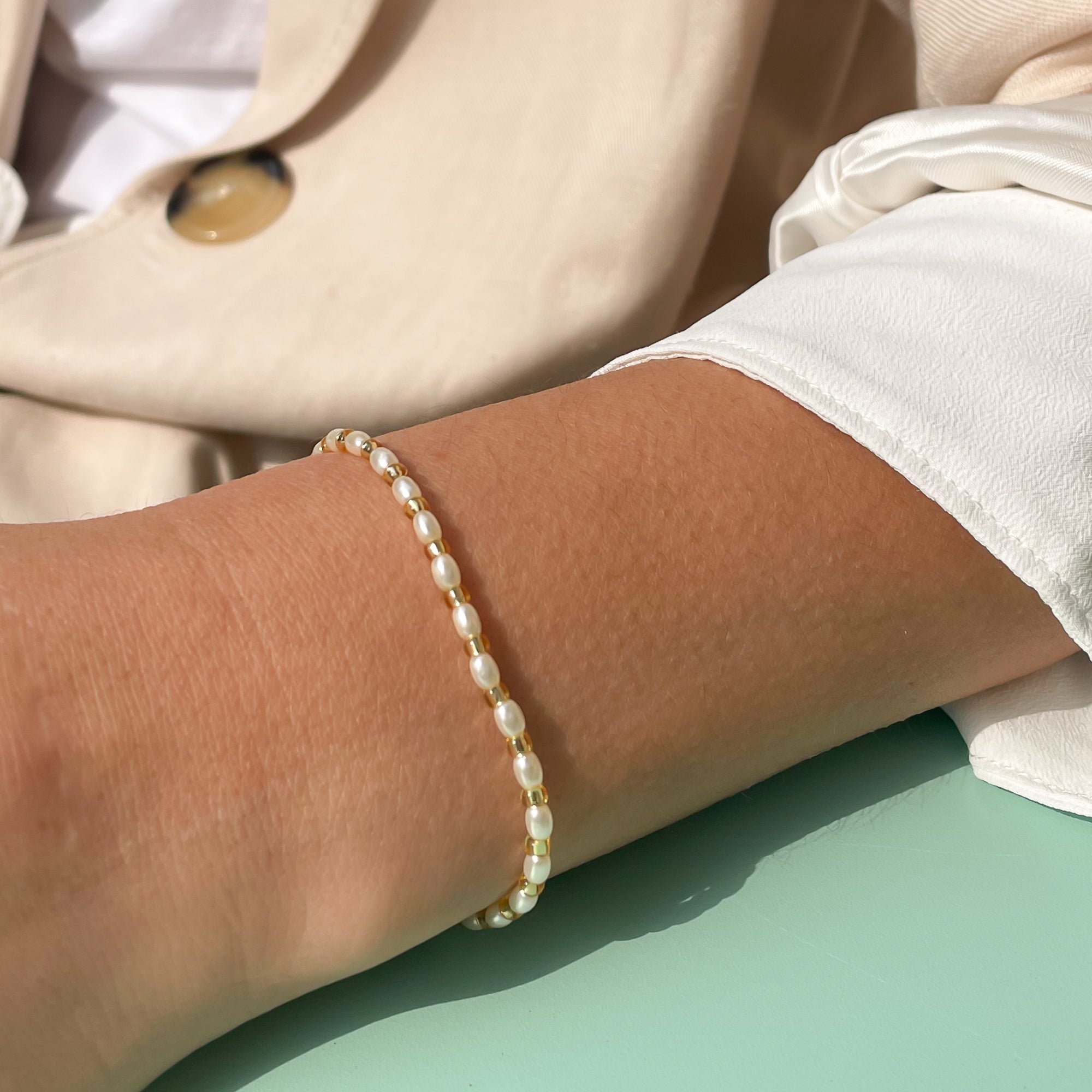 veganer perlenschmuck - armband aus reiskornperlen