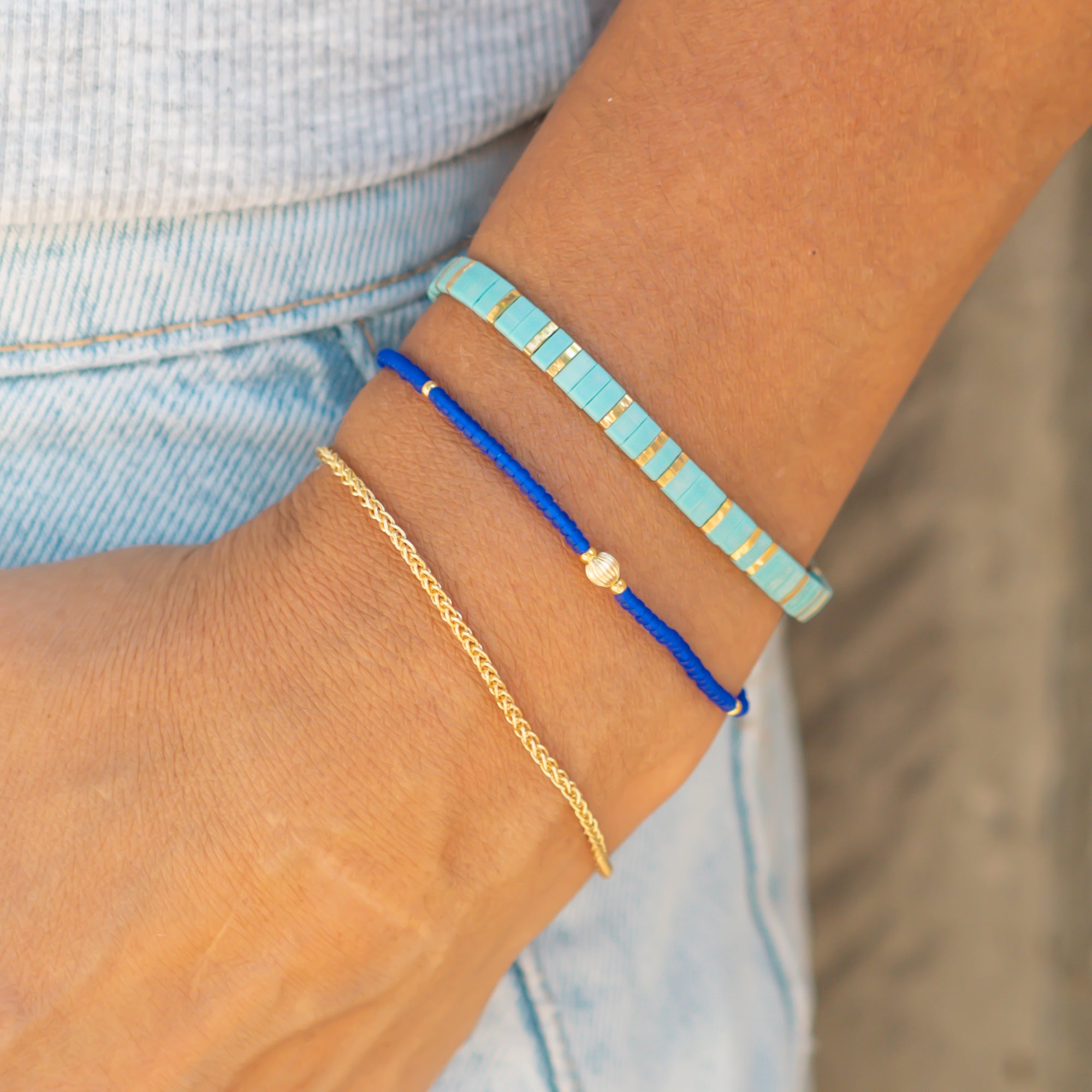 damen armbänder türkis blau und gold