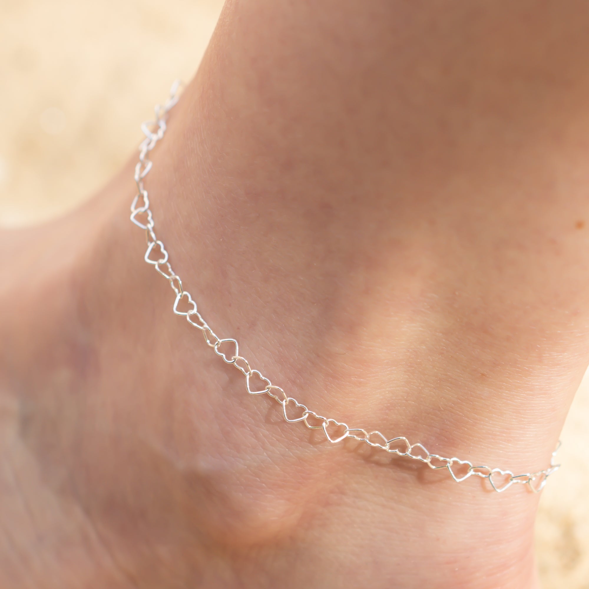 Silber fußkette damen mit herz