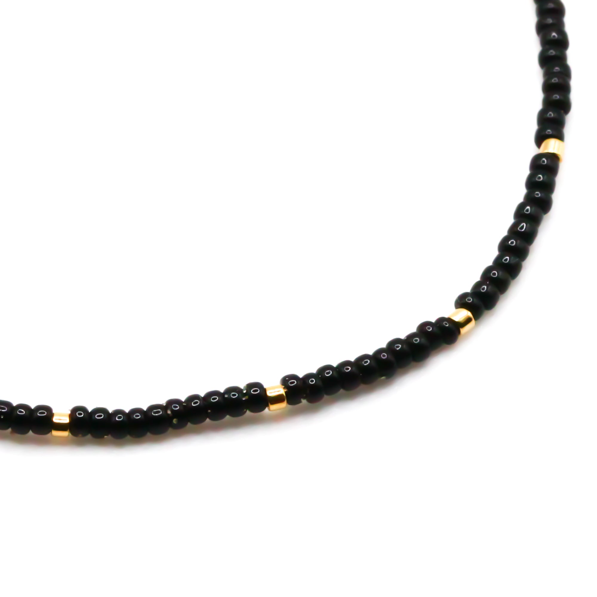 perlen fußkette schwarze perlen mit gold