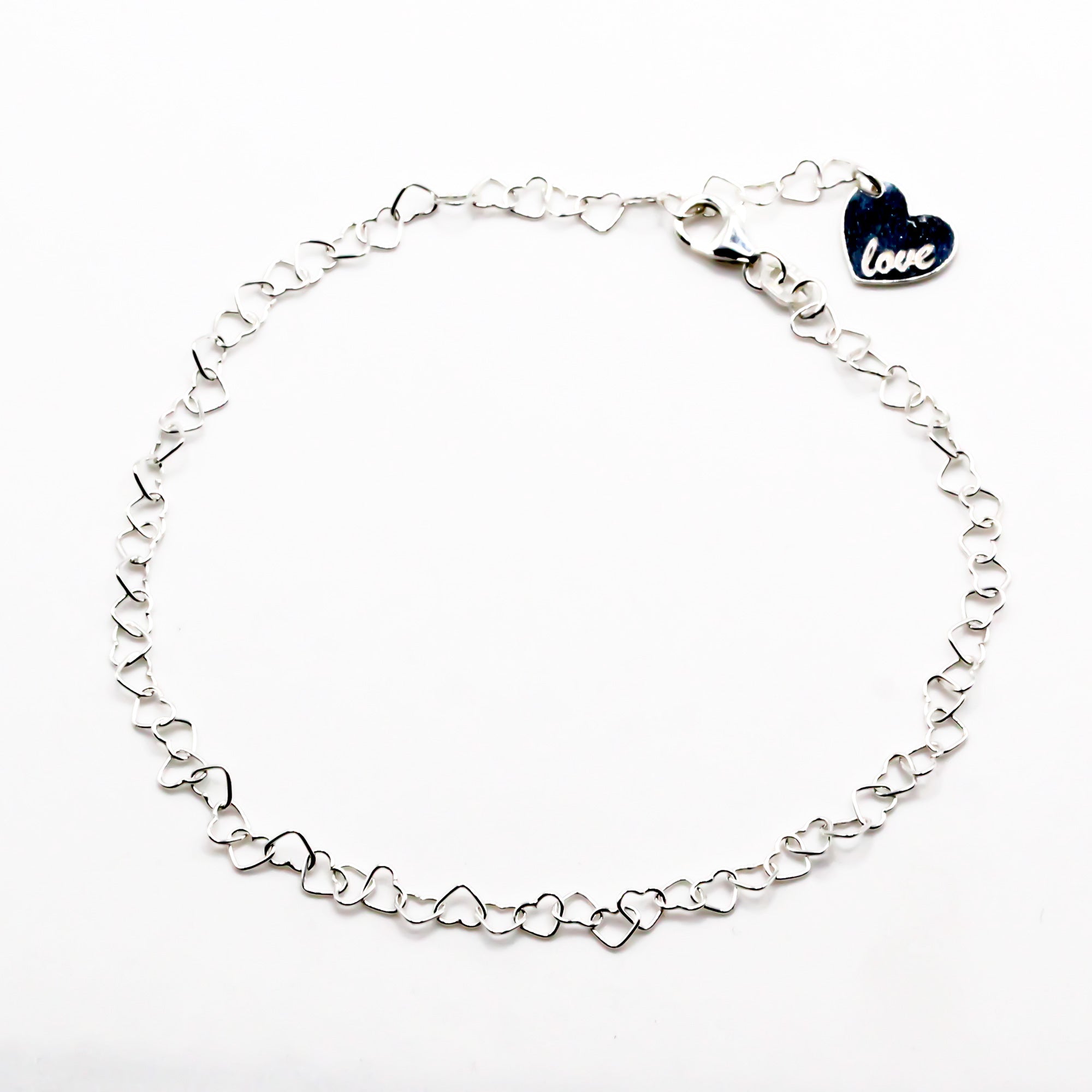 damen fußkette silber mit herzen