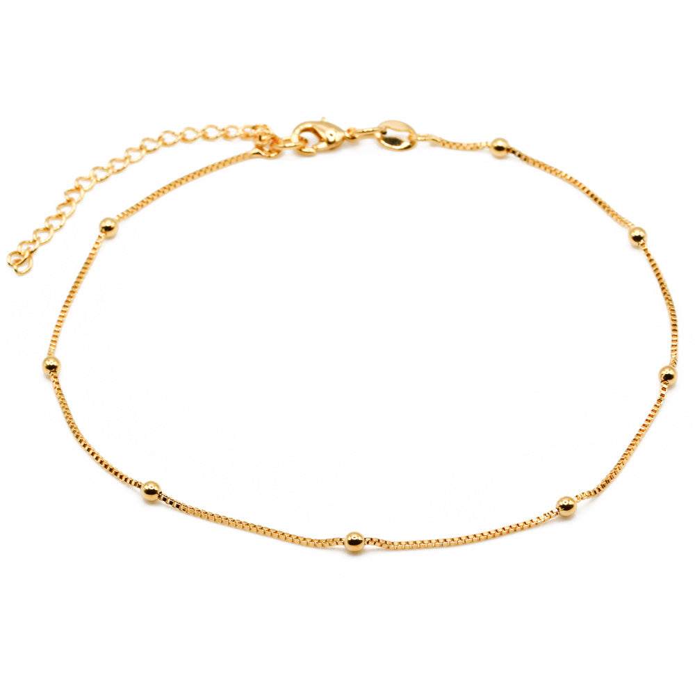 Fußkette 18K Goldfilled mit Gold Kugeln