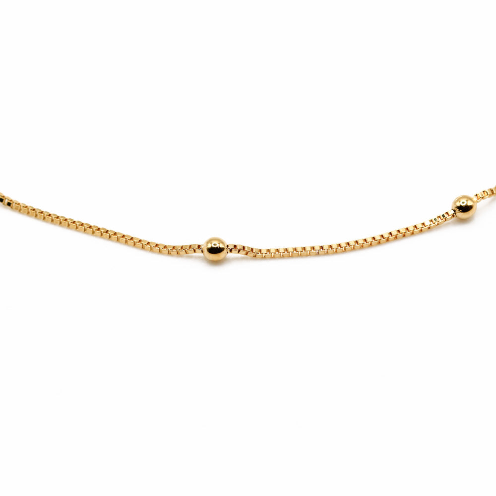 Fußkette 18K Goldfilled mit Gold Kugeln