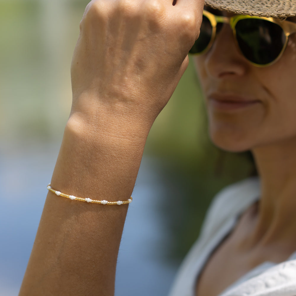 Perlenarmband Golden Pearl