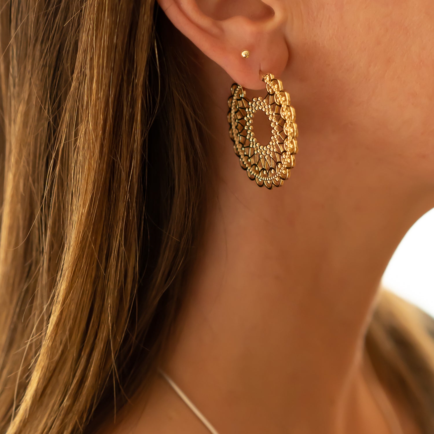 Boho Ohrringe gross gold