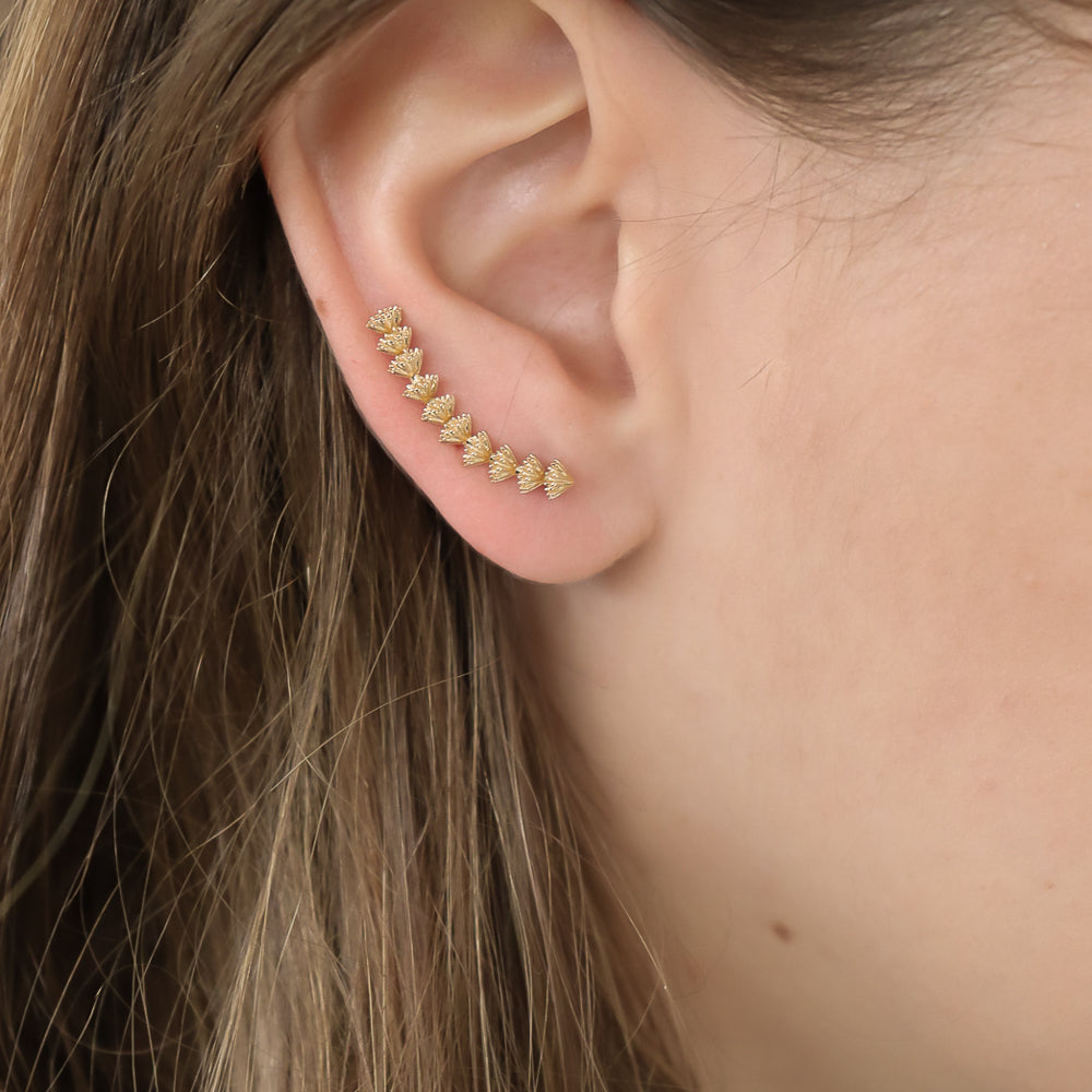 Wasserfeste earclimber Ohrringe Gold