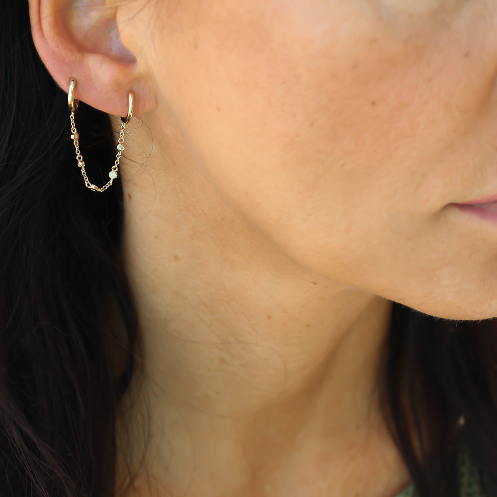 Wasserfeste Ohrkette Ohrringe Gold