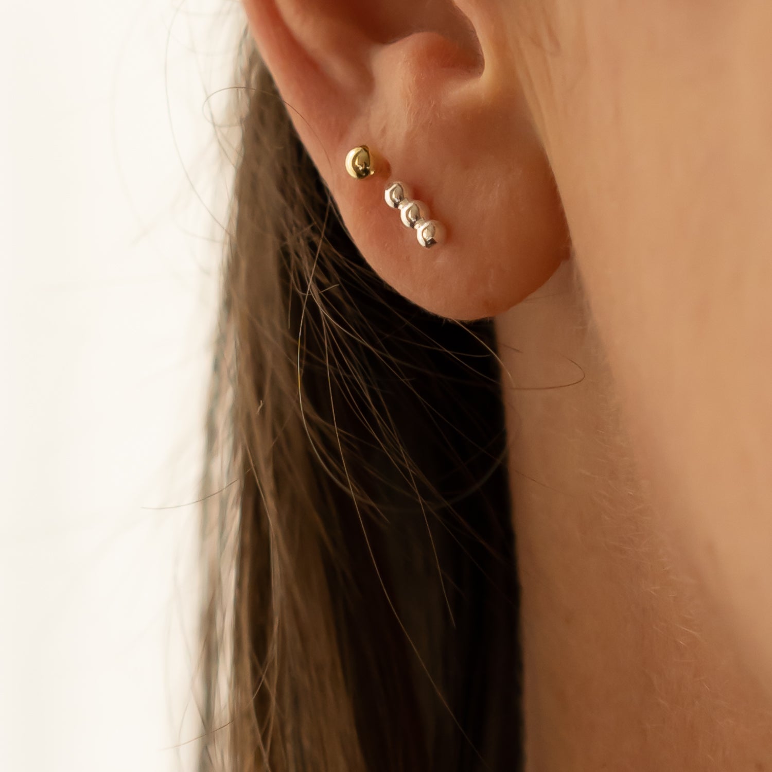 Ohrstecker Kugeln Silber und Gold