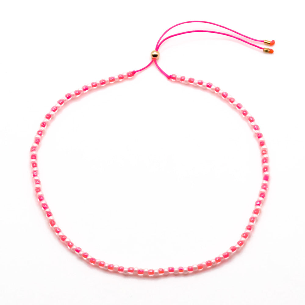 perlenfusskette pink