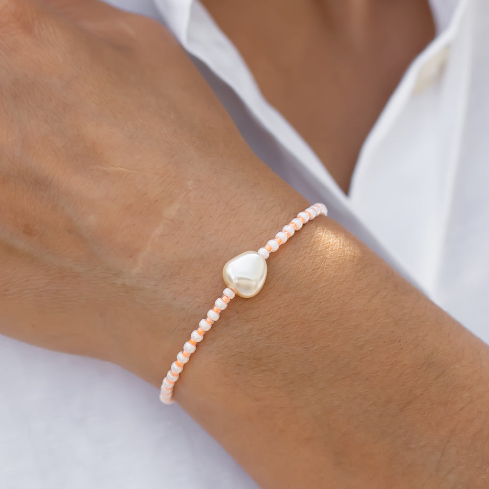 perlenarmband pastell apricot 