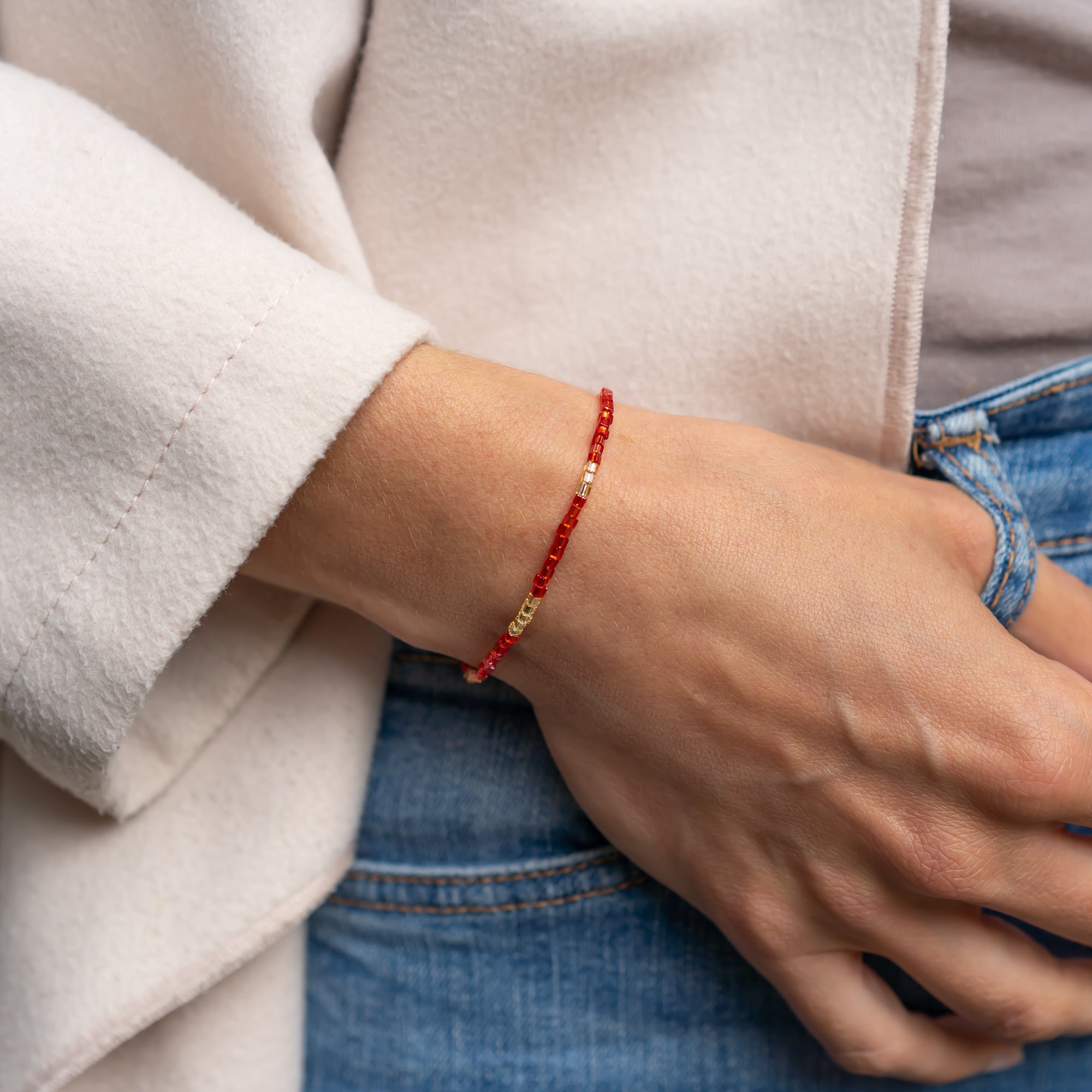 rot goldenes armband für damen