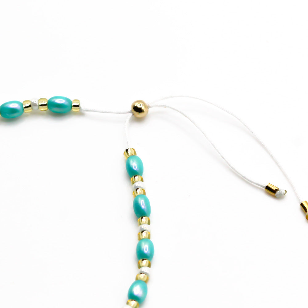 Sommer Perlenarmbänder Set Türkis