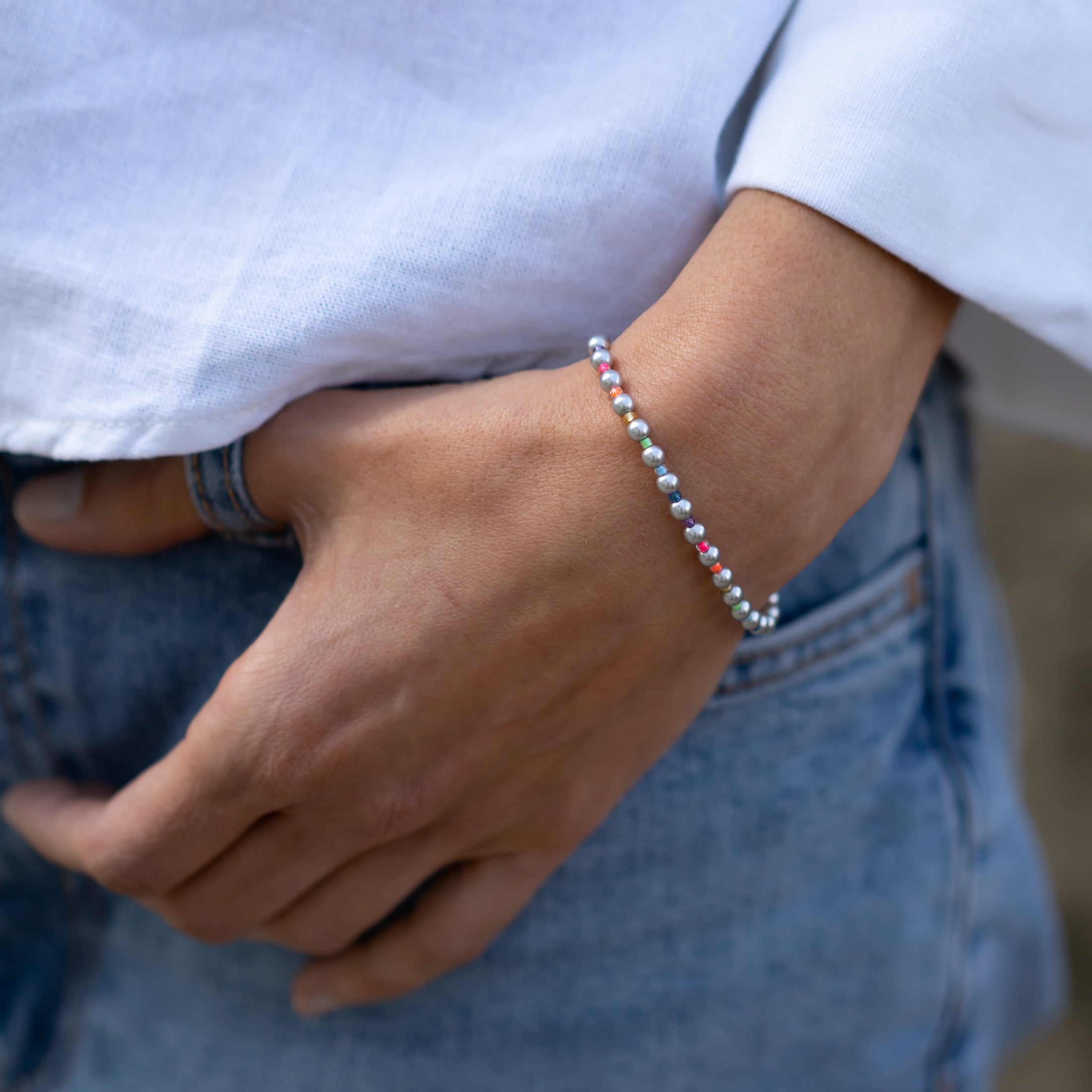 Perlenarmband pride Regenbogen