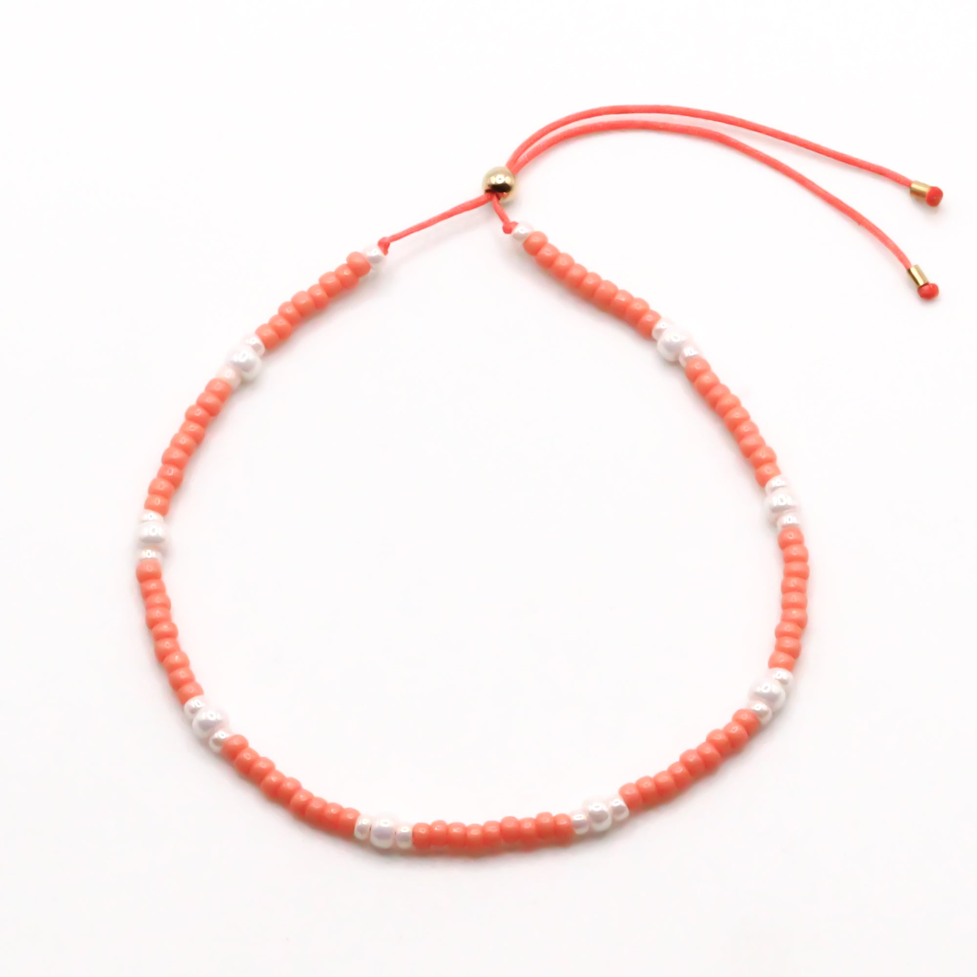 perlenarmband rosa orange