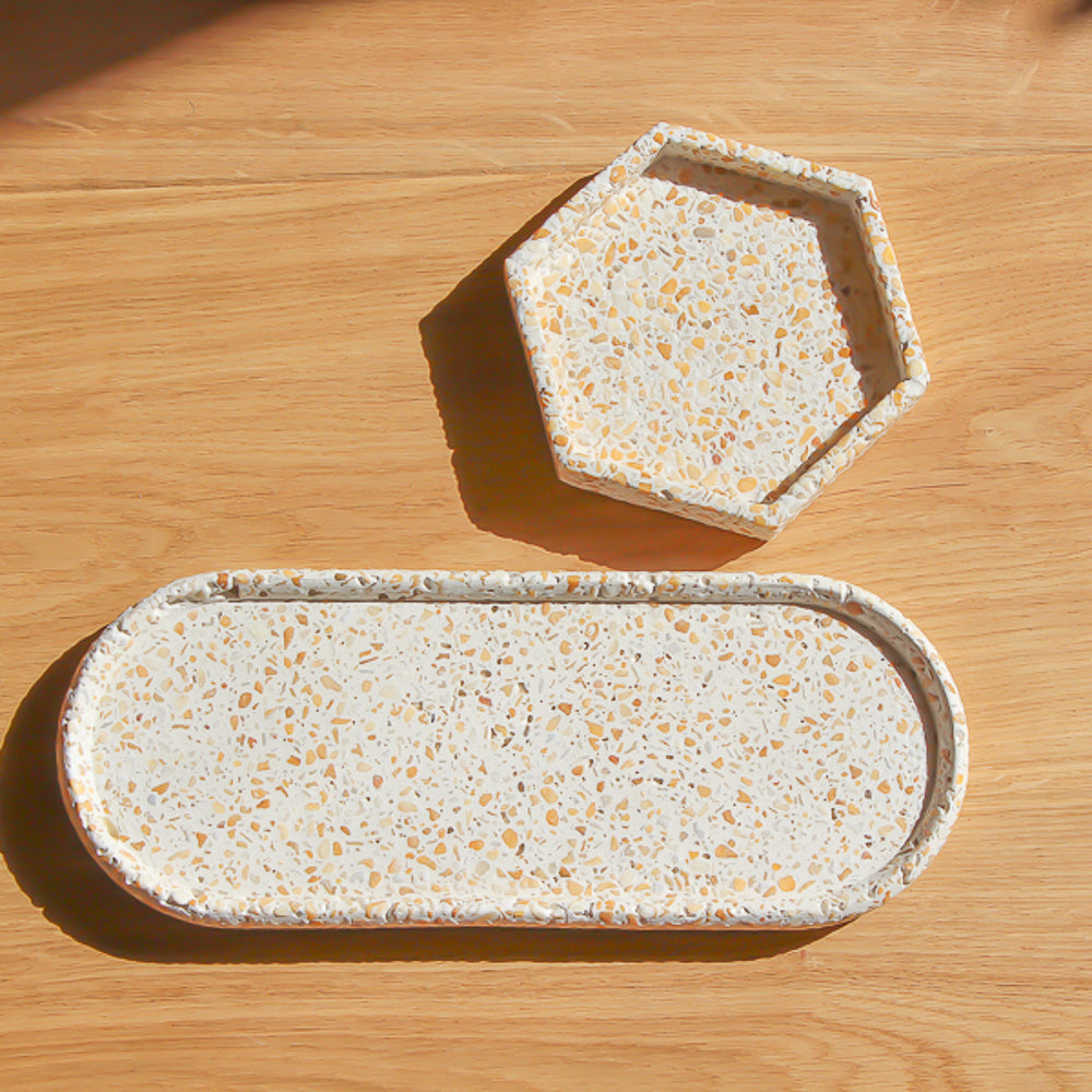 Schmuckablage Set Terrazzo Sand