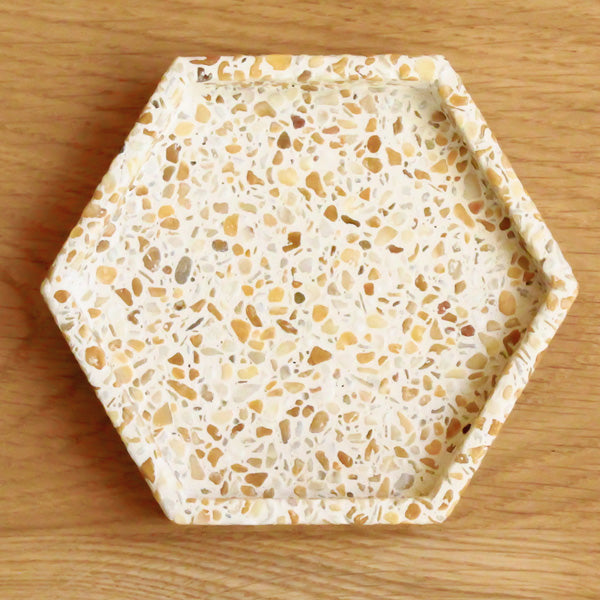 Schmuckablage Hexagon Terrazzo Sand