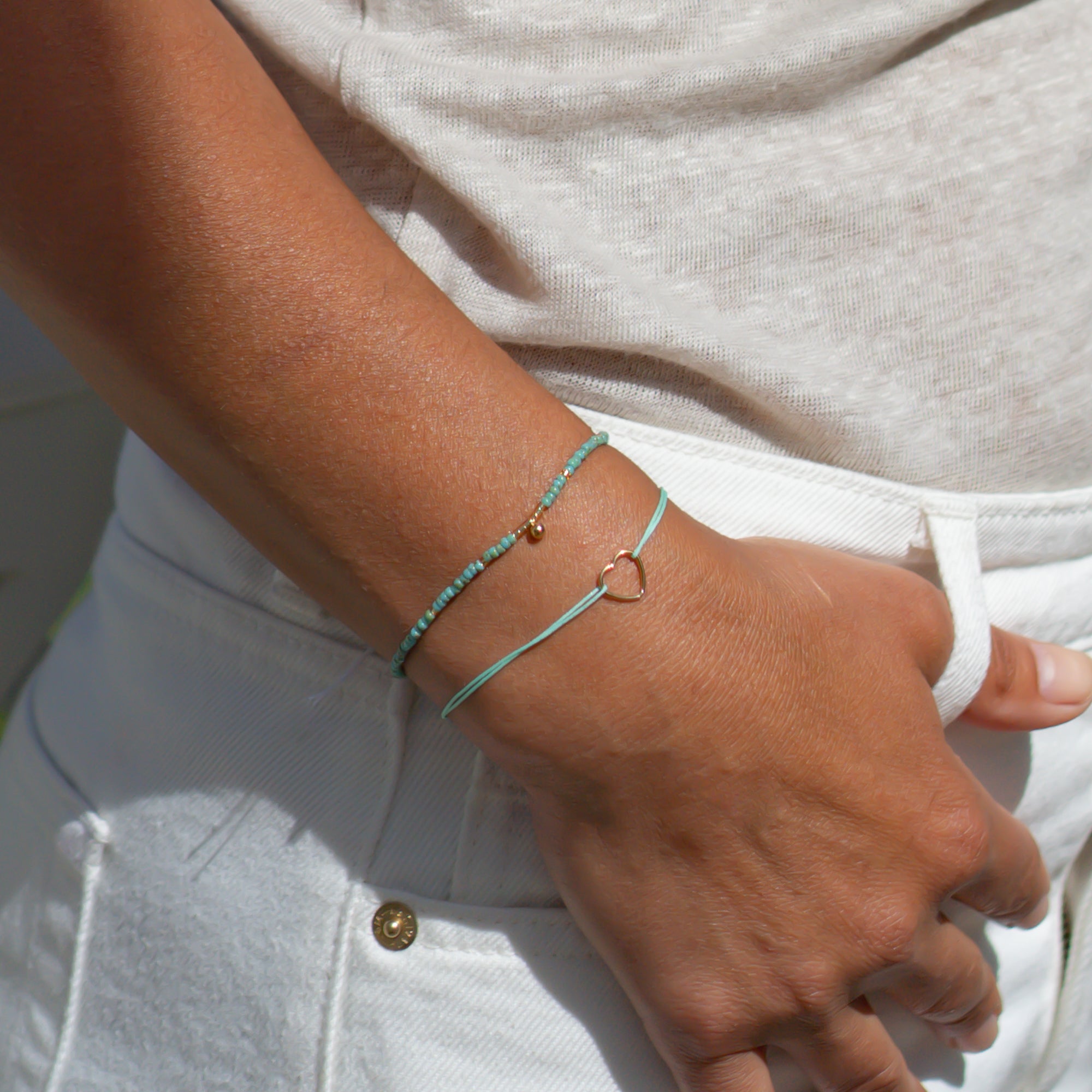 Sommerliches Armband Set für Damen in türkis