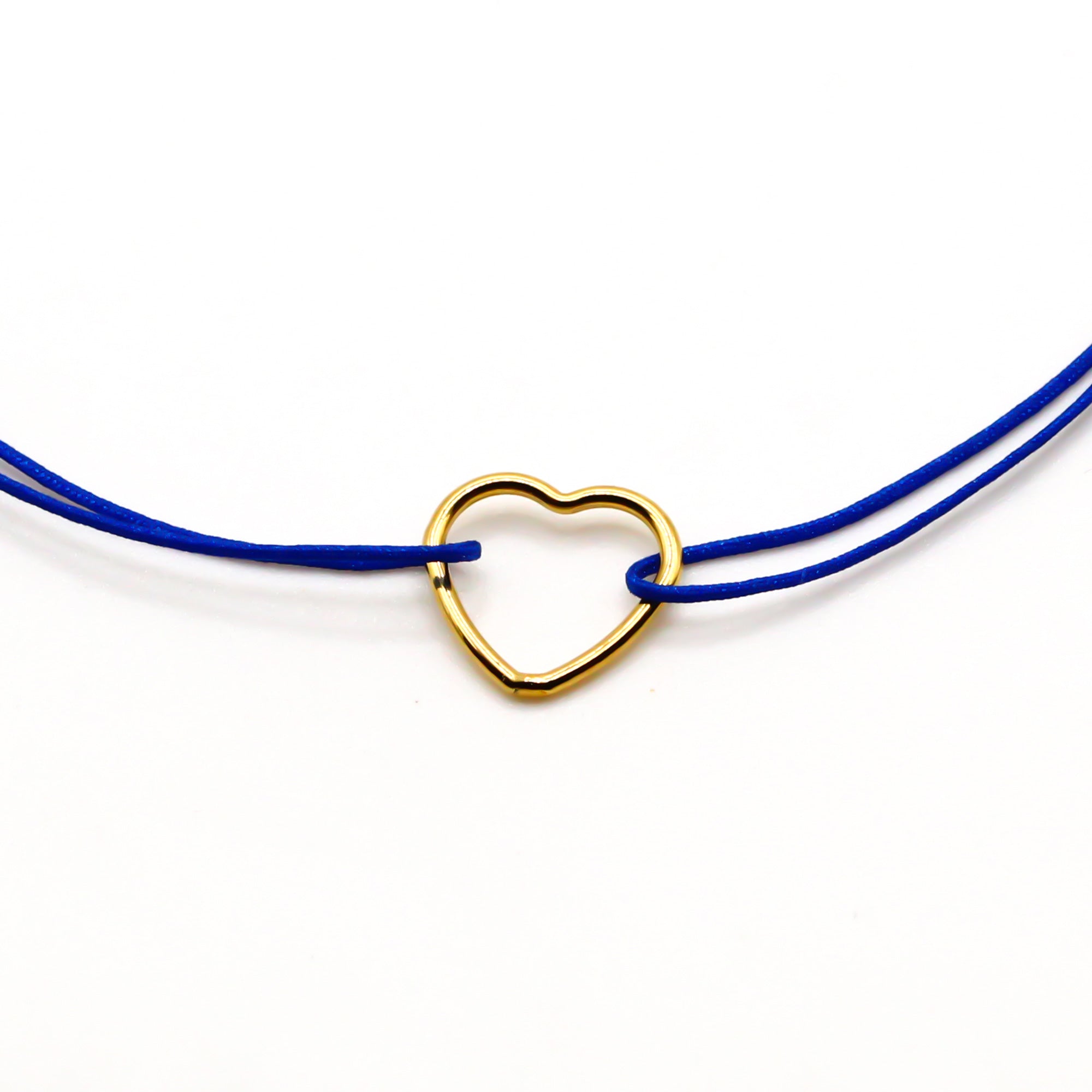 blaues stoffarmband mit herz