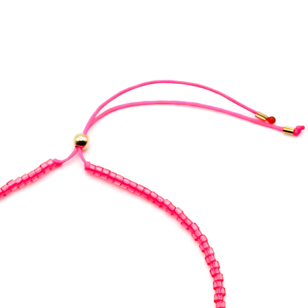 feines damen perlenarmband neon pink