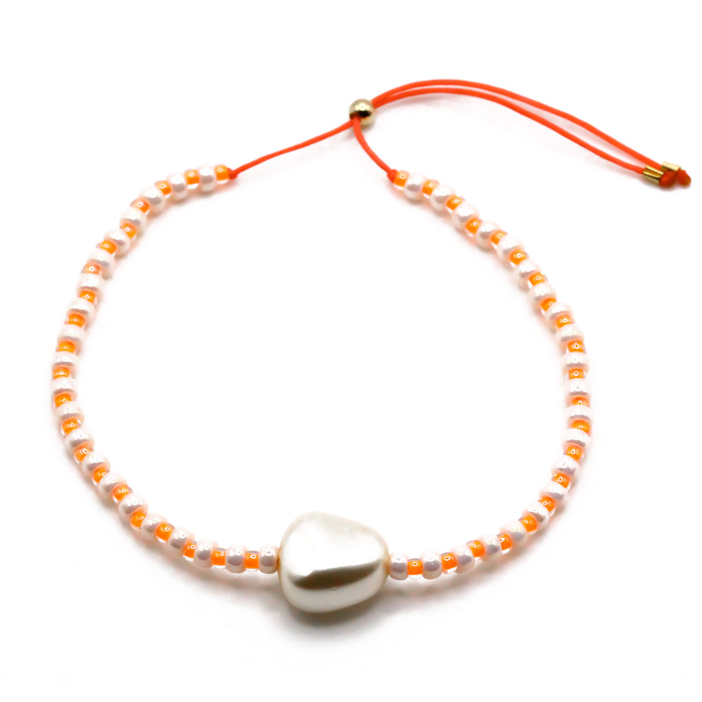 perlenarmband orange apricot