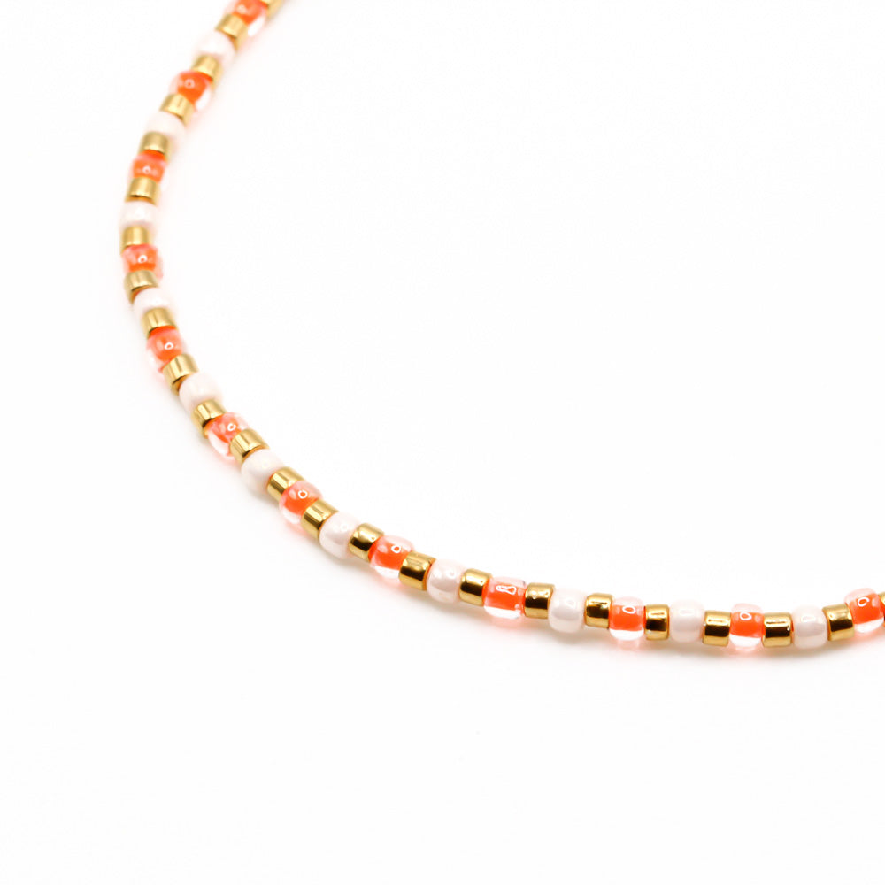 sommer perlenarmband orange apricot