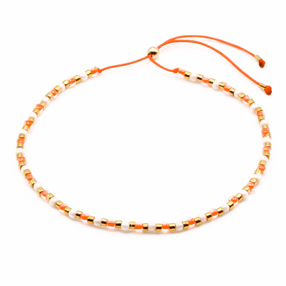 sommer perlenarmband orange apricot