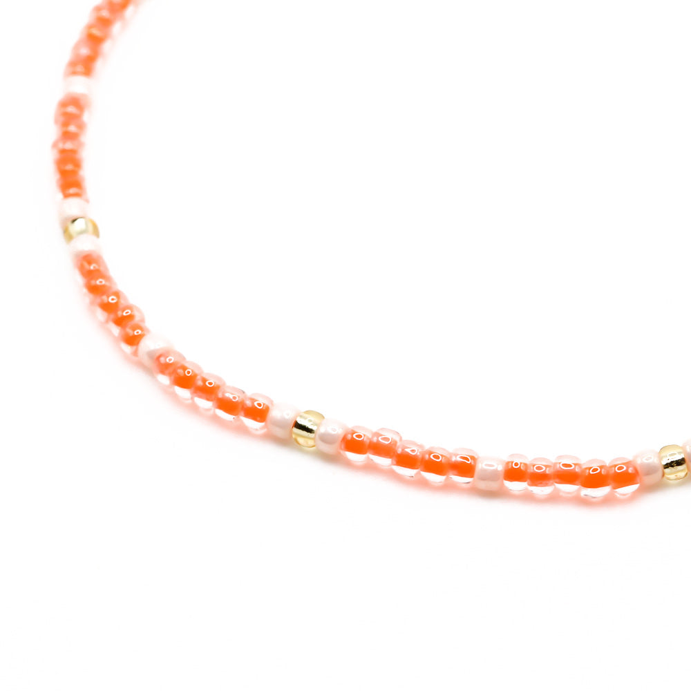 sommer perlenarmband orange apricot